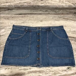 Old Navy Blue Denim Button-Front Skirt Size 20
